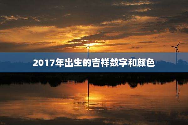 2017年出生的吉祥数字和颜色