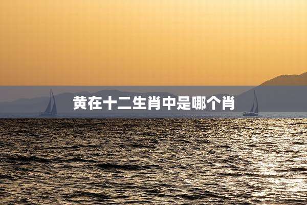 黄在十二生肖中是哪个肖