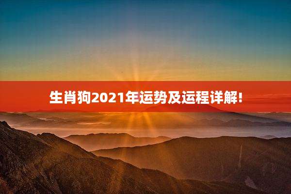 生肖狗2021年运势及运程详解!