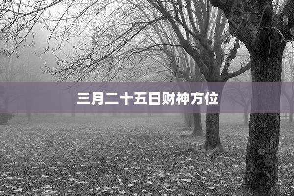 三月二十五日财神方位