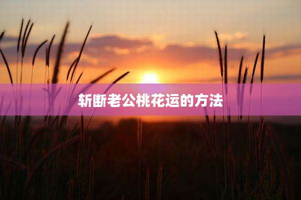 斩断老公桃花运的方法