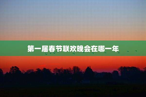 第一届春节联欢晚会在哪一年