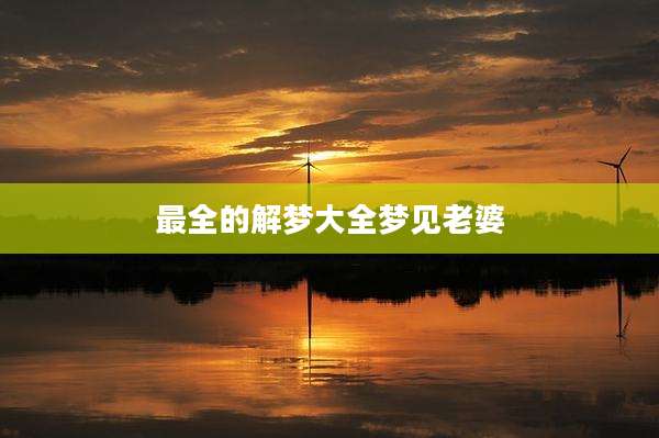 最全的解梦大全梦见老婆
