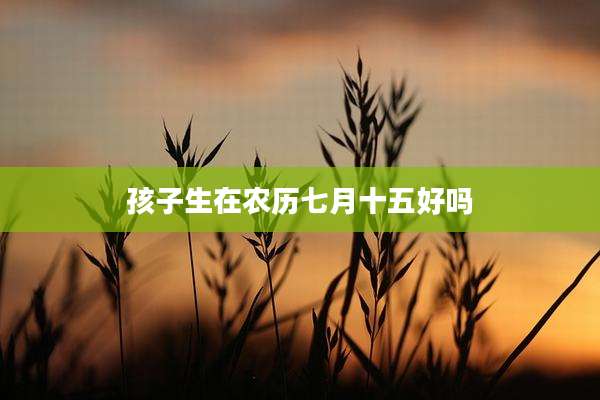 孩子生在农历七月十五好吗