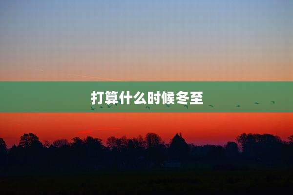 打算什么时候冬至