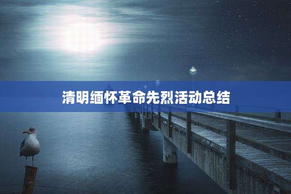 清明缅怀革命先烈活动总结