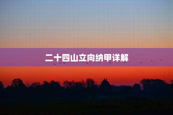 二十四山立向纳甲详解