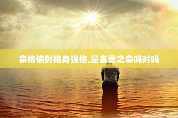 命格偏财格身强格,是富贵之命吗对吗
