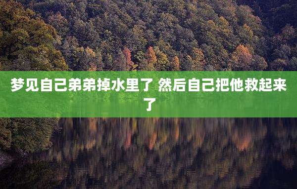 梦见自己弟弟掉水里了 然后自己把他救起来了