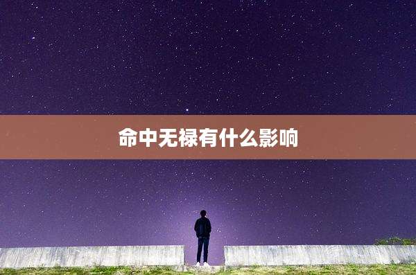 命中无禄有什么影响