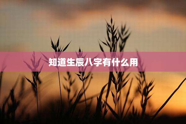 知道生辰八字有什么用