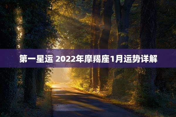 第一星运 2022年摩羯座1月运势详解