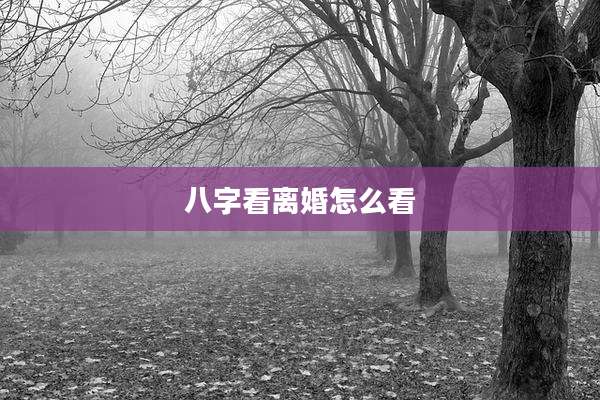 八字看离婚怎么看