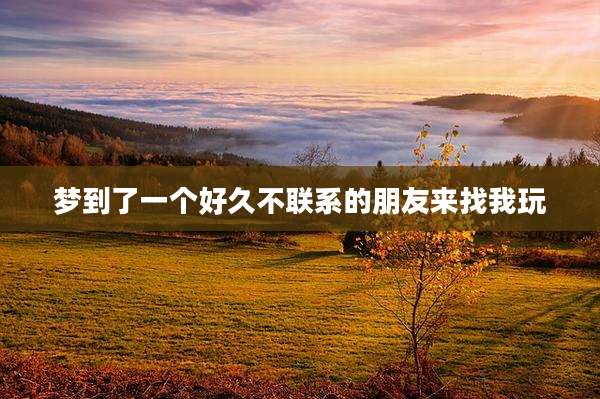 梦到了一个好久不联系的朋友来找我玩