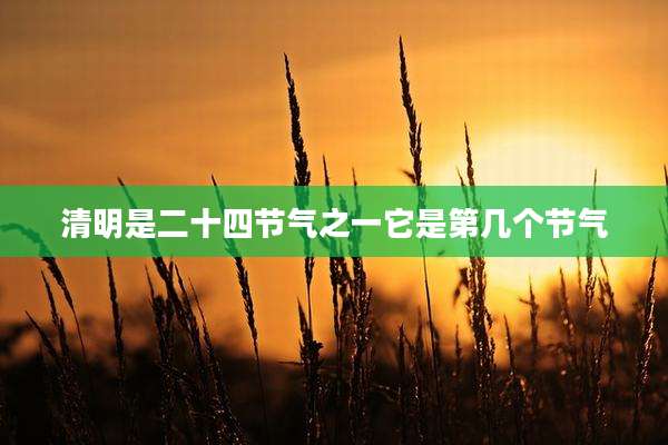 清明是二十四节气之一它是第几个节气