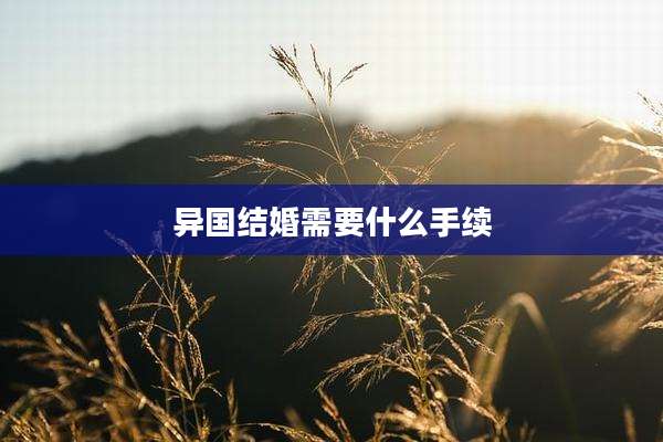 异国结婚需要什么手续