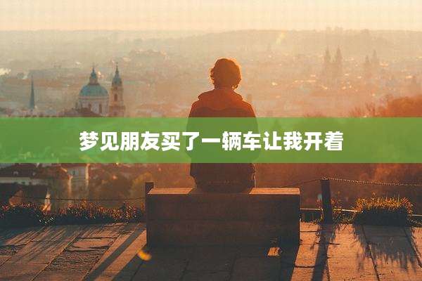 梦见朋友买了一辆车让我开着