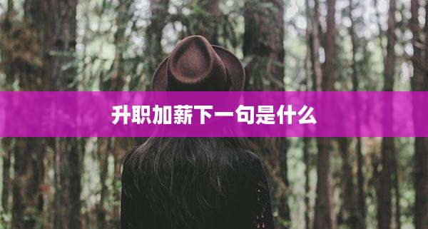 升职加薪下一句是什么