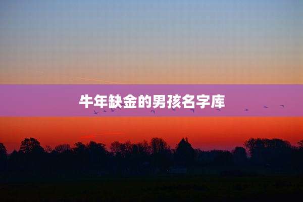 牛年缺金的男孩名字库