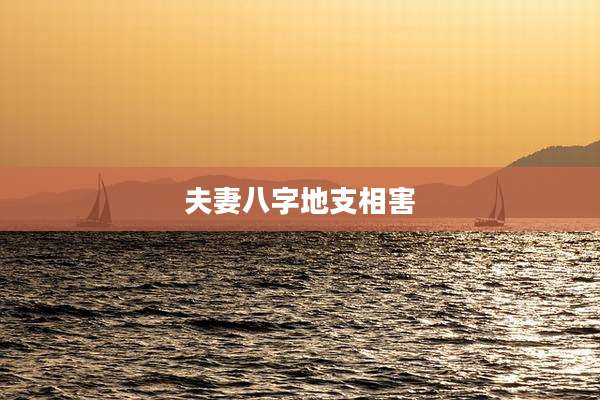 夫妻八字地支相害