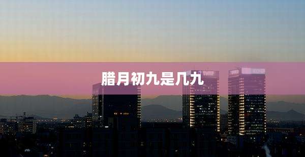 腊月初九是几九