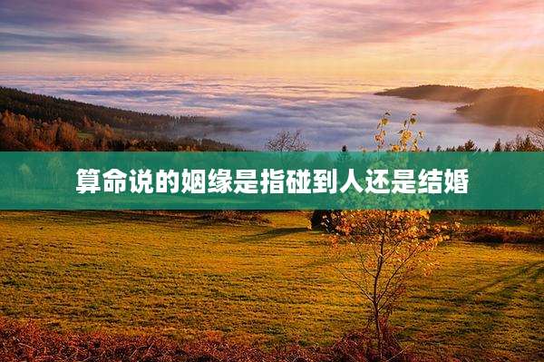 算命说的姻缘是指碰到人还是结婚
