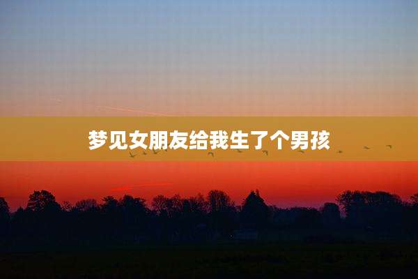梦见女朋友给我生了个男孩