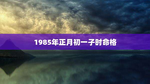 1985年正月初一子时命格