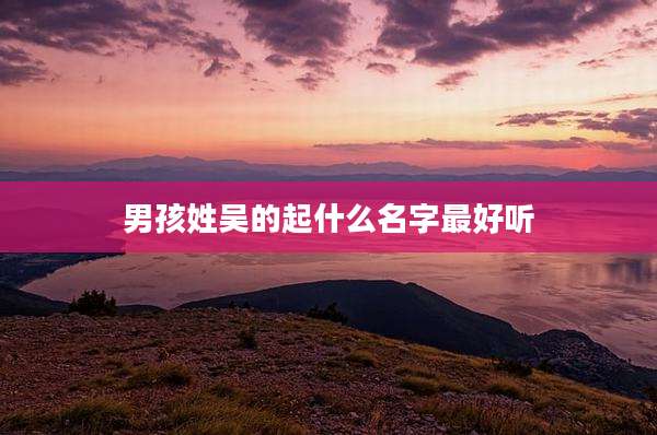 男孩姓吴的起什么名字最好听