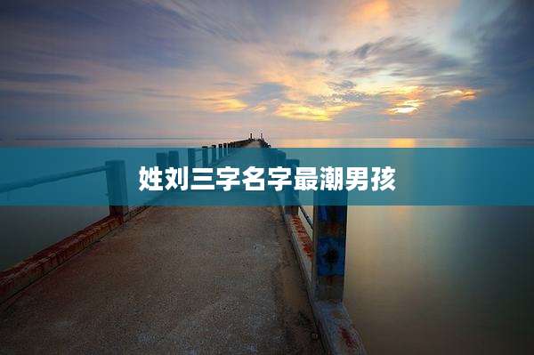 姓刘三字名字最潮男孩