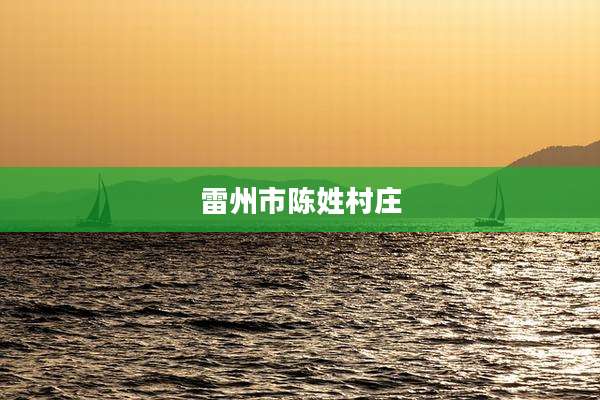 雷州市陈姓村庄