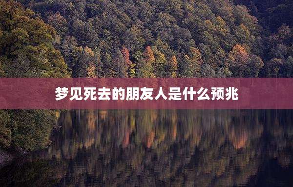 梦见死去的朋友人是什么预兆