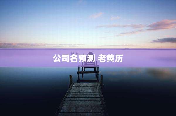 公司名预测 老黄历