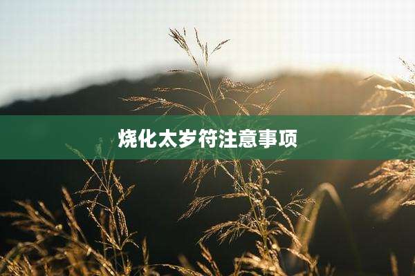 烧化太岁符注意事项