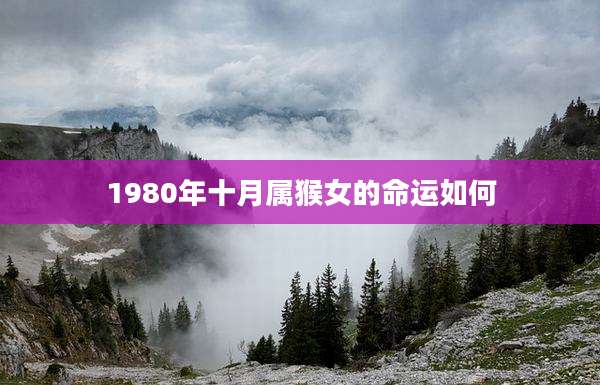 1980年十月属猴女的命运如何