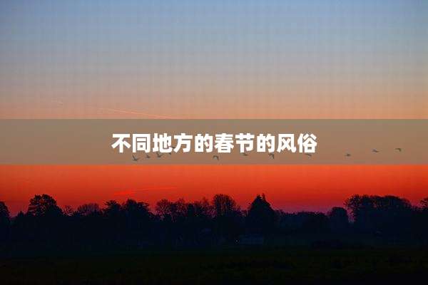 不同地方的春节的风俗