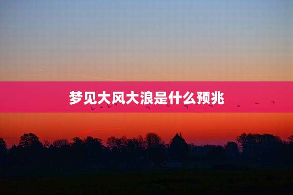 梦见大风大浪是什么预兆