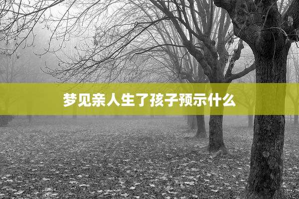梦见亲人生了孩子预示什么