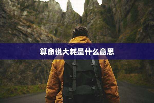 算命说大耗是什么意思