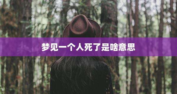 梦见一个人死了是啥意思