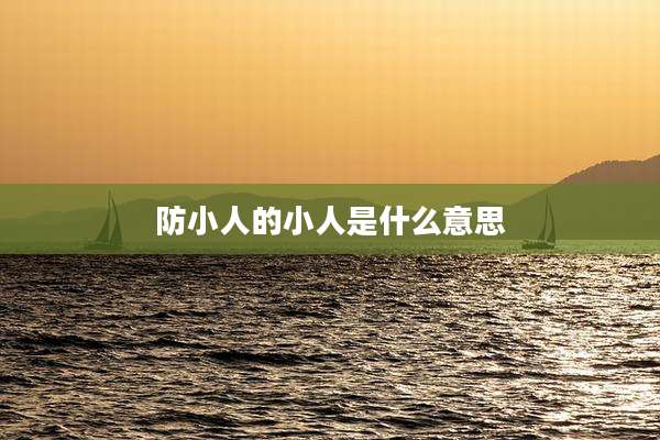 防小人的小人是什么意思