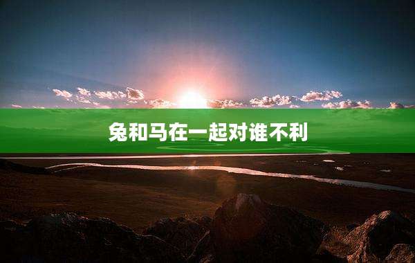 兔和马在一起对谁不利