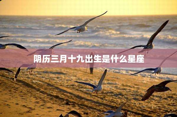 阴历三月十九出生是什么星座