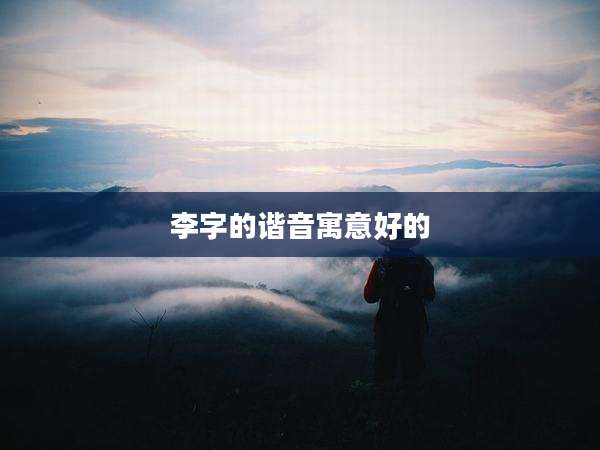 李字的谐音寓意好的