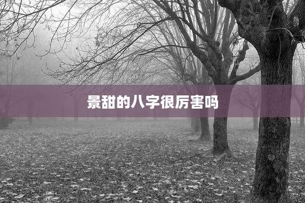 景甜的八字很厉害吗