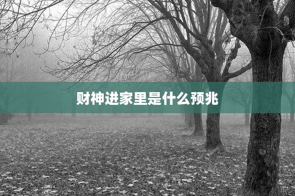 财神进家里是什么预兆