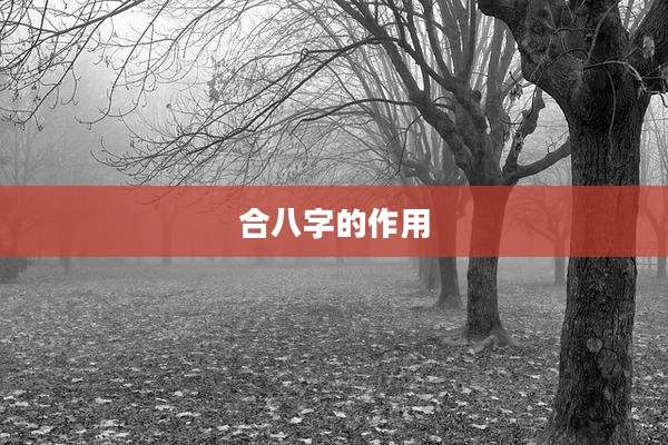合八字的作用