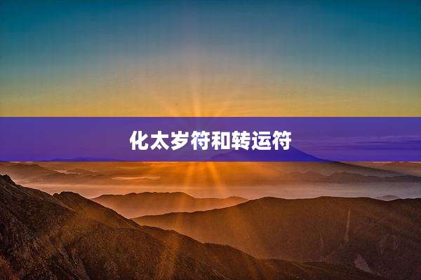化太岁符和转运符