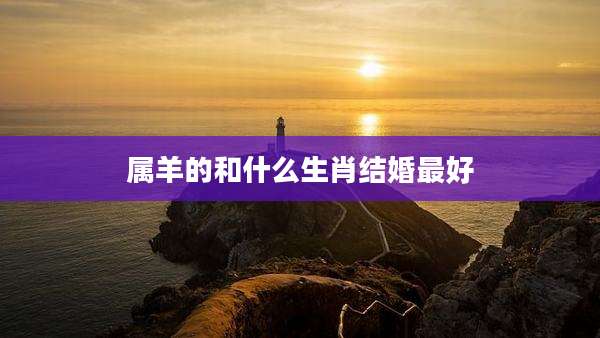 属羊的和什么生肖结婚最好