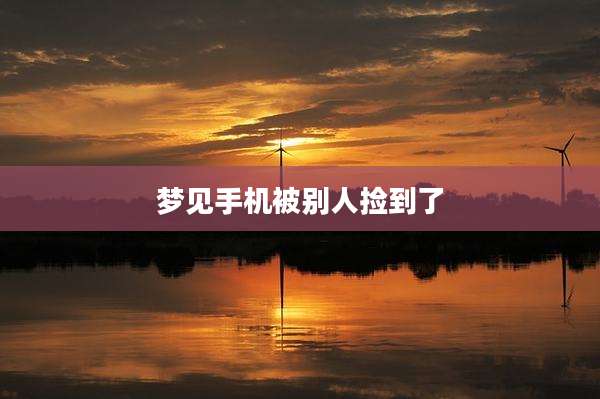 梦见手机被别人捡到了